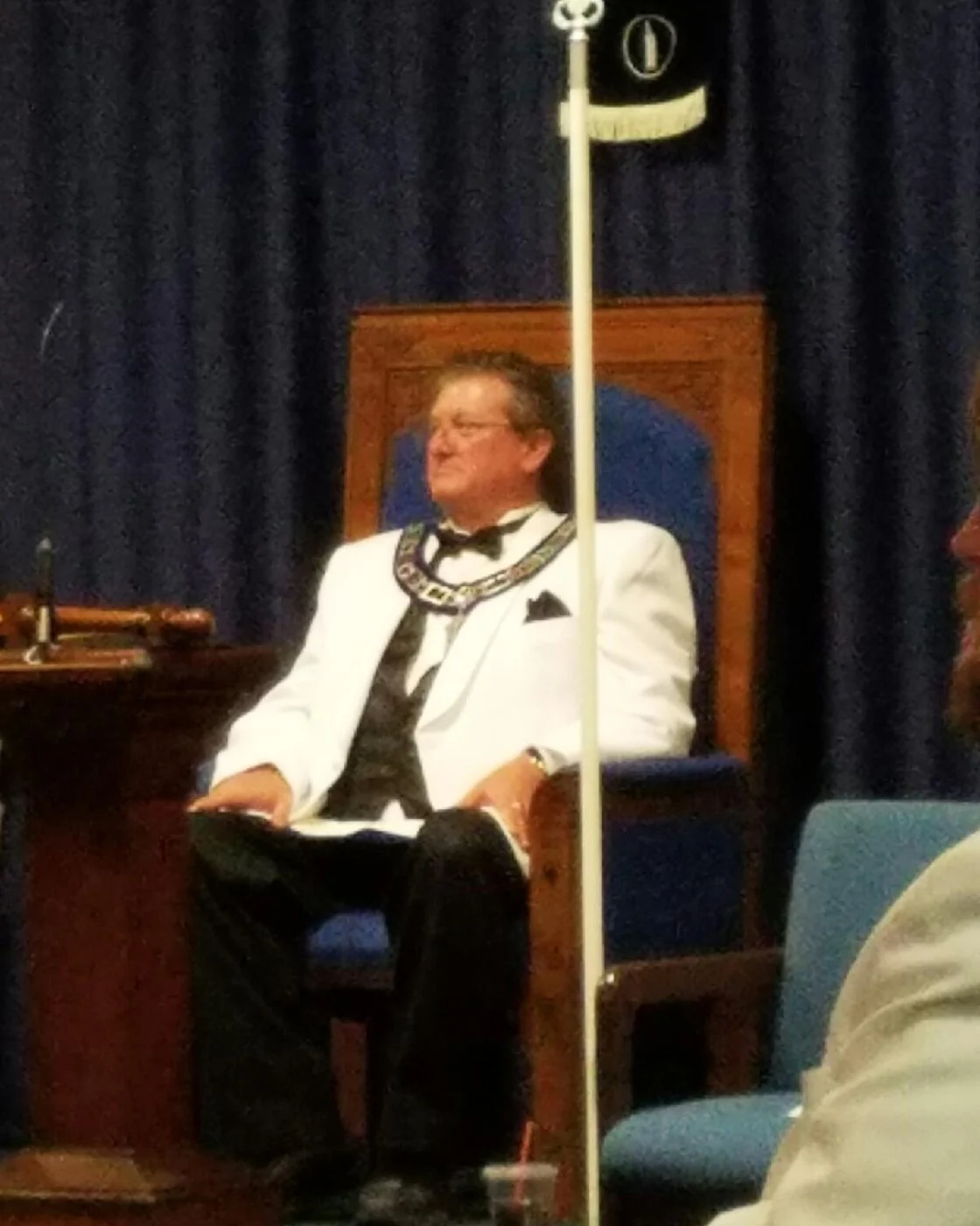 Ken Knorr seated in the East as Worshipful Master